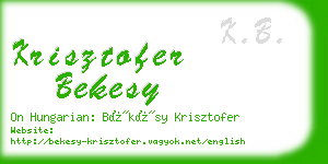 krisztofer bekesy business card